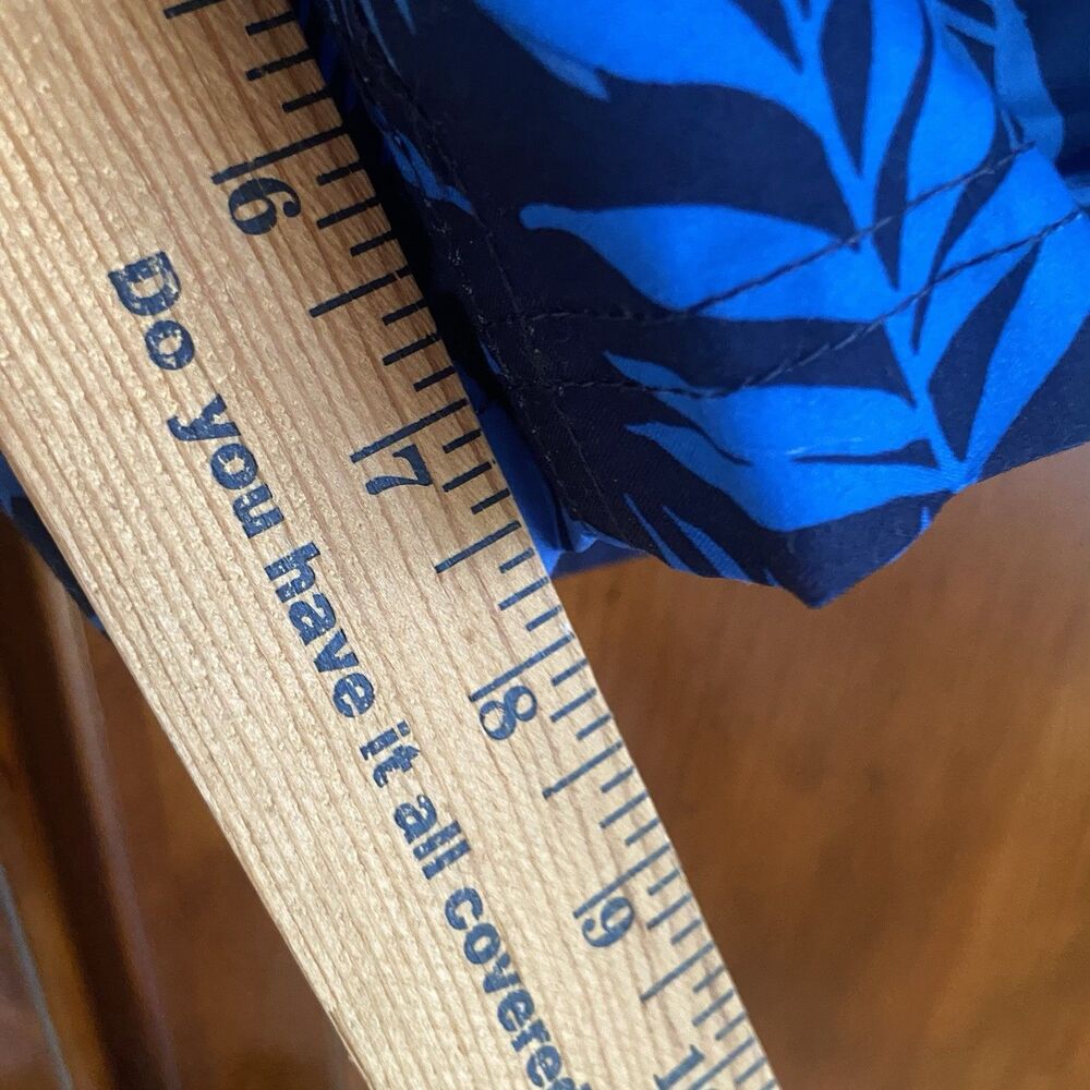 Lands End Men’s 8" Swim Shorts Trunks Sz Large 36-38 Blue Palms Tropical Beach - Picture 9 of 13
